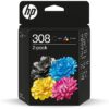 Hewlett Packard HP 308 BLACK/TRI-COLOR INK CARTRIDGE COMBO 2-PACK 6L6S6UE 0196786390135