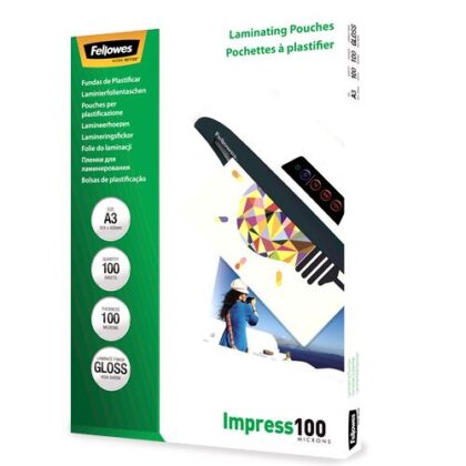 LAMINATOR POUCH GLOSSY/A3 100 100PCS 5351205 FELLOWES 5351205 077511535123