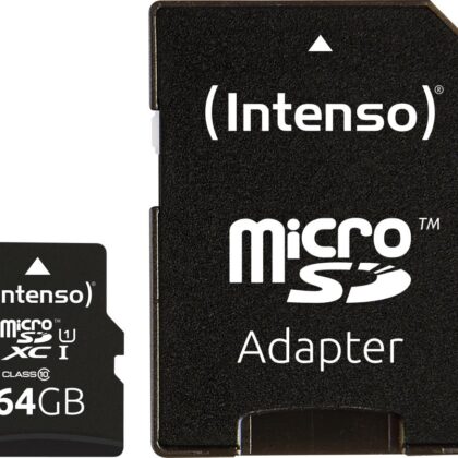 MEMORY MICRO SDXC 64GB UHS-I/W/ADAPTER 3423490 INTENSO 3423490 4034303019885