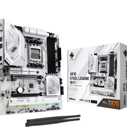 Mainboard ASROCK AMD X870 SAM5 ATX Memory DDR5 Memory slots 4 1xPCI-Express 4.0 16x 1xPCI-Express 5.0 16x 4xM.2 1xHDMI 4xUSB 2.0 5xUSB 3.2 2xUSB-C 1xOptical S/PDIF 1xRJ45 2xAudio port X870STEELLEGENDWIFI X870 STEEL LEGEND WIFI 4710483949340