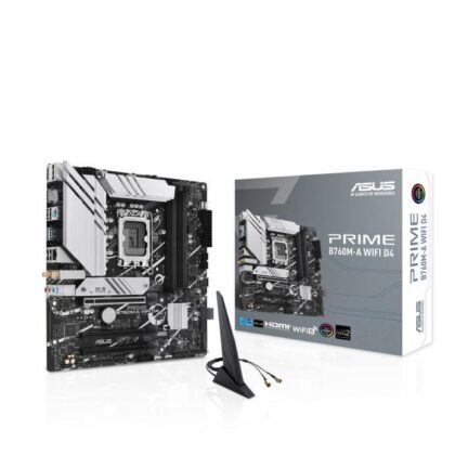 Mainboard ASUS Intel B760 Express LGA1700 Micro-ATX Memory DDR4 Memory slots 4 3xPCI-Express 4.0 16x 2xM.2 2xHDMI 1xDisplayPort 4xUSB 2.0 2xUSB 3.2 1xPS/2 1xRJ45 3xAudio port PRIMEB760M-AWIFID4 PRIMEB760M-AWIFID4 4711081982661