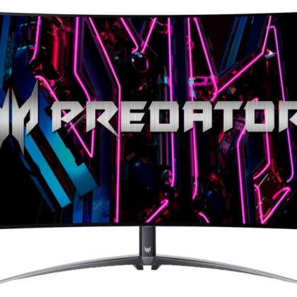 LCD Monitor ACER X45BMIIPHUZX 44.5" Gaming/Curved/21 : 9 Panel OLED 3440x1440 21:9 240 Hz Matte 0.1 ms Speakers Swivel Tilt Colour Black UM.MXXEE.001 UM.MXXEE.001 4711121493447