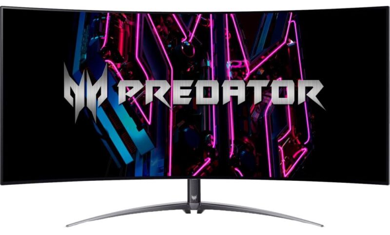 LCD Monitor ACER X45BMIIPHUZX 44.5" Gaming/Curved/21 : 9 Panel OLED 3440x1440 21:9 240 Hz Matte 0.1 ms Speakers Swivel Tilt Colour Black UM.MXXEE.001 UM.MXXEE.001 4711121493447