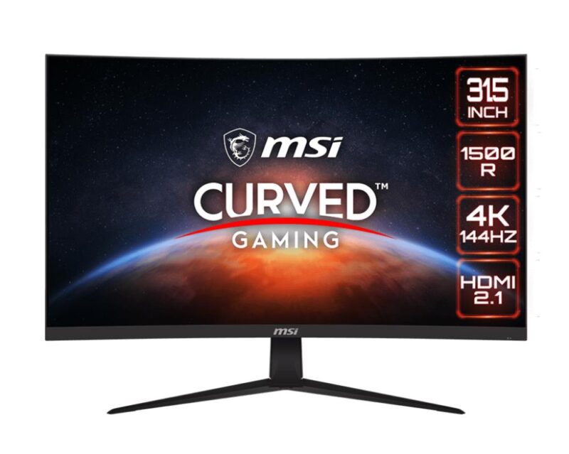 LCD Monitor MSI G321CU 31.5" 4K/Curved Panel VA 3840x2160 16:9 144Hz Matte 4 ms Tilt G321CU G321CU 4711377001854