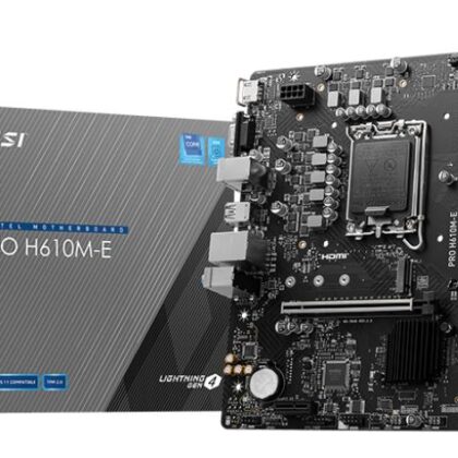 Mainboard MSI Intel H610 LGA1700 Micro-ATX Memory DDR5 Memory slots 2 1xPCI-Express 1x 1xPCI-Express 16x 1xM.2 1x15pin D-sub 1xHDMI 4xUSB 2.0 2xUSB 3.2 1xPS/2 1xRJ45 3xAudio port PROH610M-E PROH610M-E 4711377125147