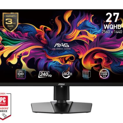 Monitor MSI 26.5" Gaming Panel QD-OLED 2560x1440 16:9 240Hz Matte 0.03 ms Swivel Pivot Height adjustable Tilt Colour Black MAG271QPXQD-OLEDE2 MAG271QPXQD-OLEDE2 4711377190312