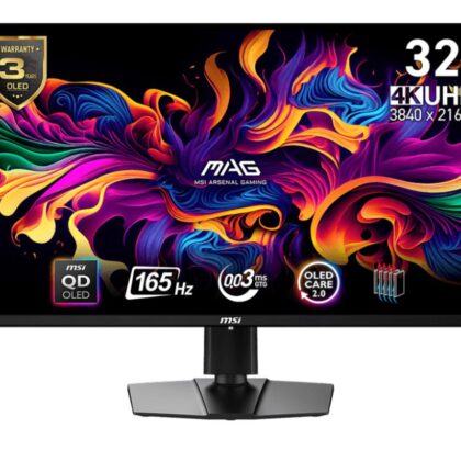 Monitor MSI 31.5" Gaming Panel QD-OLED 3840x2160 16:9 165Hz 0.03 ms Swivel Pivot Height adjustable Tilt Colour Black MAG321UPQD-OLED MAG 321UP QD-OLED 4711377212250