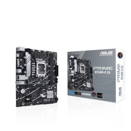 Mainboard ASUS Intel B760 Express LGA1700 Micro-ATX Memory DDR4 Memory slots 2 2xPCI-Express 4.0 1x 1xPCI-Express 4.0 16x 2xM.2 1x15pin D-sub 1xHDMI 2xUSB 2.0 4xUSB 3.2 1xPS/2 1xRJ45 3xAudio port PRIMEB760M-KD4 PRIMEB760M-KD4 4711387006917