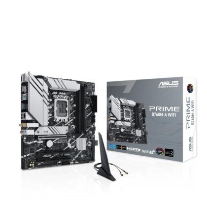 Mainboard ASUS Intel B760 Express LGA1700 Micro-ATX Memory DDR5 Memory slots 4 3xPCI-Express 4.0 16x 2xM.2 2xHDMI 1xDisplayPort 4xUSB 2.0 2xUSB 3.2 1xPS/2 1xRJ45 3xAudio port PRIMEB760M-AWIFI PRIMEB760M-AWIFI 4711387131435