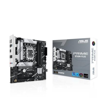 Mainboard ASUS Intel B760 Express LGA1700 Micro-ATX Memory DDR5 Memory slots 4 1xPCI-Express 4.0 1x 2xPCI-Express 4.0 16x 2xM.2 1xHDMI 1xDisplayPort 4xUSB 2.0 2xUSB 3.2 1xPS/2 1xRJ45 3xAudio port PRIMEB760M-PLUS PRIMEB760M-PLUS 4711387469910