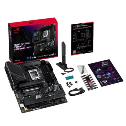 Mainboard ASUS Intel Z890 LGA1851 ATX Memory DDR5 Memory slots 4 1xPCI-Express 4.0 16x 1xPCI-Express 5.0 16x 5xM.2 1xHDMI 1xDisplayPort 1xAudio-In 1xAudio-Out 2xUSB 2.0 4xUSB 3.0 4xUSB 3.1 2xUSB-C 2xUSB-C w/Thunderbolt 1xOptical S/PDIF 1xRJ45 ROGSTRIXZ890-FGAMWIFI ROG STRIX Z890-F GAMING WIFI 4711387755921