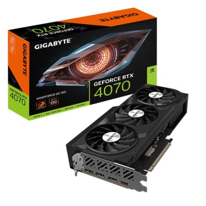 Graphics Card GIGABYTE NVIDIA GeForce RTX 4070 12 GB GDDR6X 192 bit PCIE 4.0 16x Dual Slot Fansink 1xHDMI 3xDisplayPort GV-N4070WF3OC-12GD GV-N4070WF3OC-12GD 4719331312930