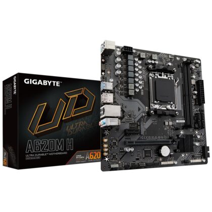 Mainboard GIGABYTE AMD A620 SAM5 Micro-ATX Memory DDR5 Memory slots 2 1xPCI-Express 3.0 16x 1xPCI-Express 4.0 16x 1xM.2 1xHDMI 1xDisplayPort 4xUSB 2.0 2xUSB 3.2 1xPS/2 1xRJ45 3xAudio port A620MH1.2 A620MH1.2 4719331855512