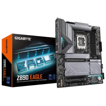 Mainboard GIGABYTE Intel Z890 LGA1851 ATX Memory DDR5 Memory slots 4 2xPCI-Express 4.0 4x 1xPCI-Express 5.0 16x 4xM.2 1xDisplayPort 4xUSB 2.0 5xUSB 3.2 1xUSB-C 1xRJ45 3xAudio port Z890EAGLE Z890 EAGLE 4719331865214