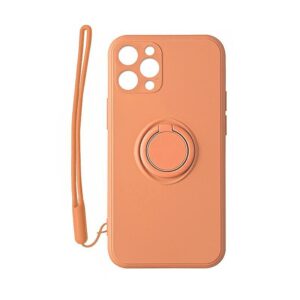 Mocco Pastel Ring Silicone Back Case for Apple iPhone 12 Max Orange MO-RIN-AP-IP-12PMAX-OR 4752168100516