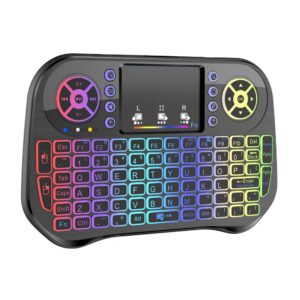 RoGer QL268 Wireless Mini Keyboard For PC / PS3 / XBOX 360 / Smart TV / Android + TouchPad (With RGB Backlight) RO-QL-268-BK 4752168134498