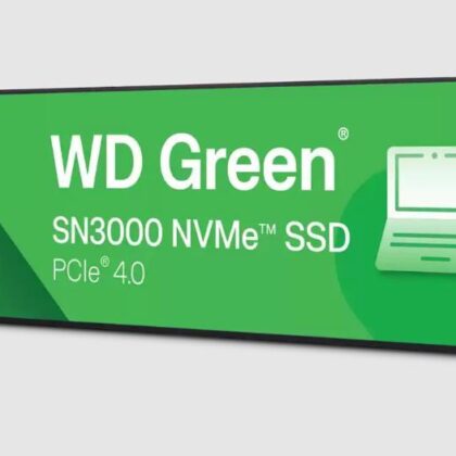 SSD WESTERN DIGITAL Green 1TB M.2 PCIe Gen4 NVMe Write speed 4200 MBytes/sec Read speed 5000 MBytes/sec 2.3mm TBW 150 TB WDS100T4G0E WDS100T4G0E 718037907154