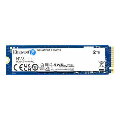 SSD KINGSTON NV3 2TB M.2 PCIE NVMe 3D NAND Write speed 5000 MBytes/sec Read speed 6000 MBytes/sec TBW 640 TB MTBF 200000 hours SNV3S/2000G SNV3S/2000G 740617344783