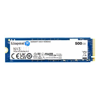 SSD KINGSTON NV3 500GB M.2 PCIE NVMe 3D NAND Write speed 3000 MBytes/sec Read speed 5000 MBytes/sec TBW 160 TB MTBF 200000 hours SNV3S/500G SNV3S/500G 740617344806