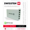 Swissten Qualcomm 3.0 QC Smart IC Premium Travel Charger USB 5x 2.1A  / 50W White SW-TCH-QUAL3.050W-W 8595217445826