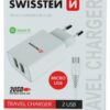 Swissten Smart IC Travel Charger 2x USB 2.1A with Micro USB Cable 1.2 m White SW-SET-2x2.1AWCM-WH 8595217464384