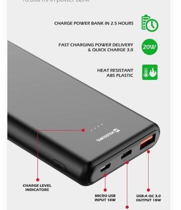 Swissten Line Power Power Bank USB / USB-C / Micro USB / 20W / 10000 mAh 22013912 8595217479814