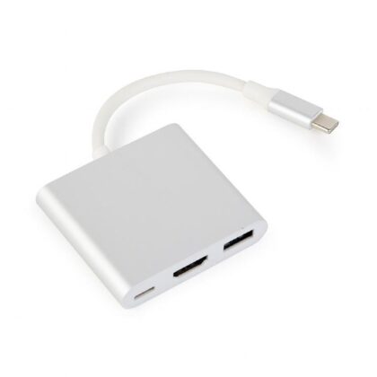 I/O ADAPTER USB-C TO HDMI/USB3/USB-C A-CM-HDMIF-02-SV GEMBIRD A-CM-HDMIF-02-SV 8716309112062