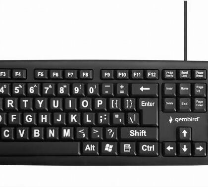 KEYBOARD STANDART USB ENG BIG/LETT. BLACK KB-US-103 GEMBIRD KB-US-103 8716309118880