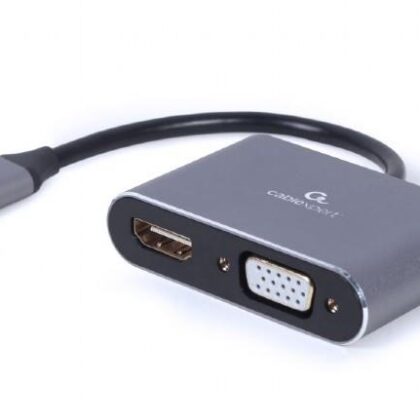 I/O ADAPTER USB-C TO HDMI/VGA/A-USB3C-HDMIVGA-01 GEMBIRD A-USB3C-HDMIVGA-01 8716309121347