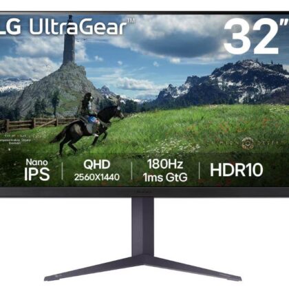 LCD Monitor LG 31.5" Panel IPS 2560x1440 16:9 180Hz 1 ms Pivot Height adjustable Tilt Colour Black 32GS85Q-B 32GS85Q-B 8806096087800