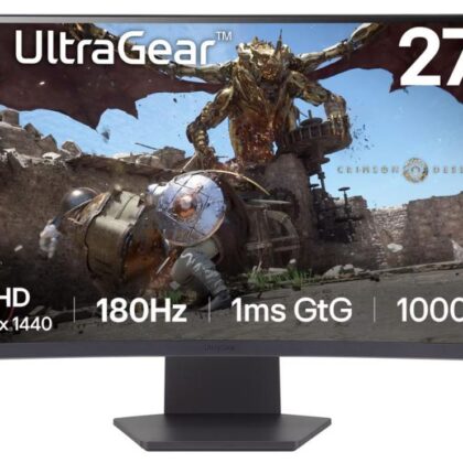 LCD Monitor LG 27GS60QC-B 27" Gaming/Curved Panel VA 2560x1440 16:9 180 Hz Matte 1 ms Tilt Colour Black 27GS60QC-B 27GS60QC-B 8806096090664