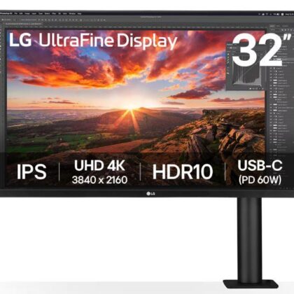 LCD Monitor LG 31.5" Panel IPS 3840x2160 16:9 60Hz 5 ms Speakers Swivel Pivot Height adjustable Tilt Colour Black 32UN880K-B 32UN880K-B 8806096227862