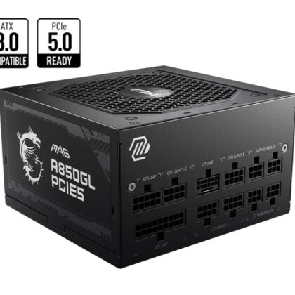 Power Supply MSI 850 Watts Efficiency 80 PLUS GOLD PFC Active MAGA850GLPCIE5 MAGA850GLPCIE5 4711377084253