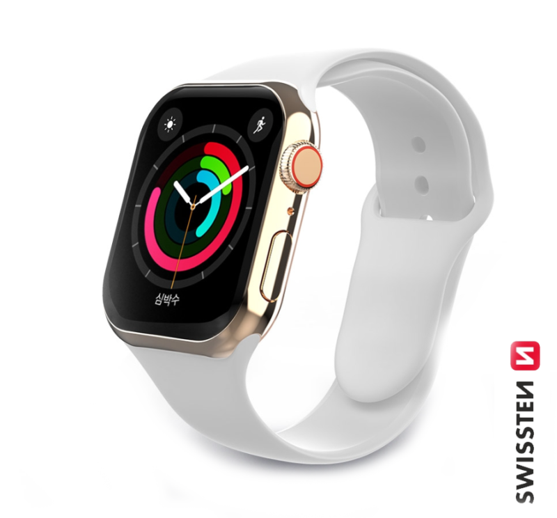 Swissten Silicone Band for Apple Watch 1/2/3/4/5/6/SE / 38 mm / 40 mm / White 46000104 8595217477117