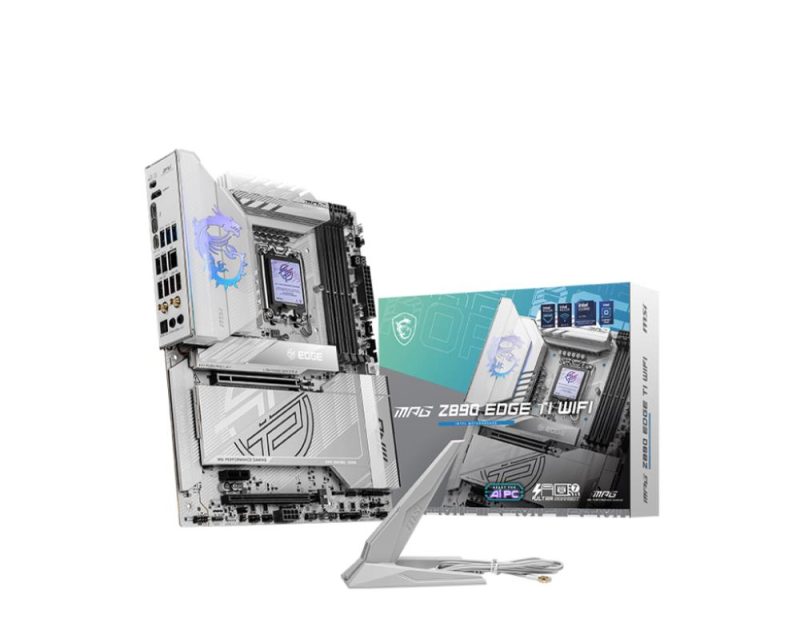 Mainboard MSI Intel Z890 LGA1851 ATX Memory DDR5 Memory slots 4 1xPCI-Express 1x 2xPCI-Express 16x 5xM.2 1xHDMI 1xAudio-In 1xAudio-Out 1xUSB 2.0 4xUSB 3.0 4xUSB 3.1 1xUSB-C 1xOptical S/PDIF 1xRJ45 2xThunderbolt MPGZ890EDGETIWIFI MPG Z890 EDGE TI WIFI 4711377260800