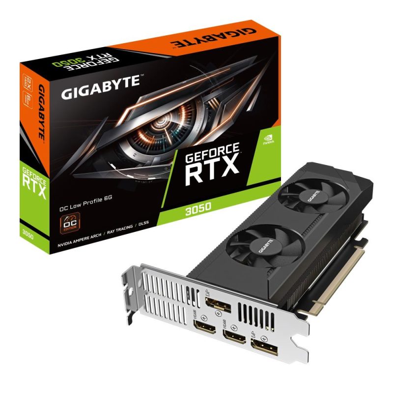 Graphics Card GIGABYTE NVIDIA GeForce RTX 3050 6 GB GDDR6 96 bit PCIE 4.0 16x Memory 14000 MHz GPU 1470 MHz Dual Slot Fansink 2xHDMI 2xDisplayPort GV-N3050OC-6GL GV-N3050OC-6GL 4719331354268